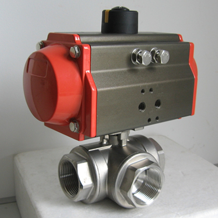 氣動絲扣三通球閥