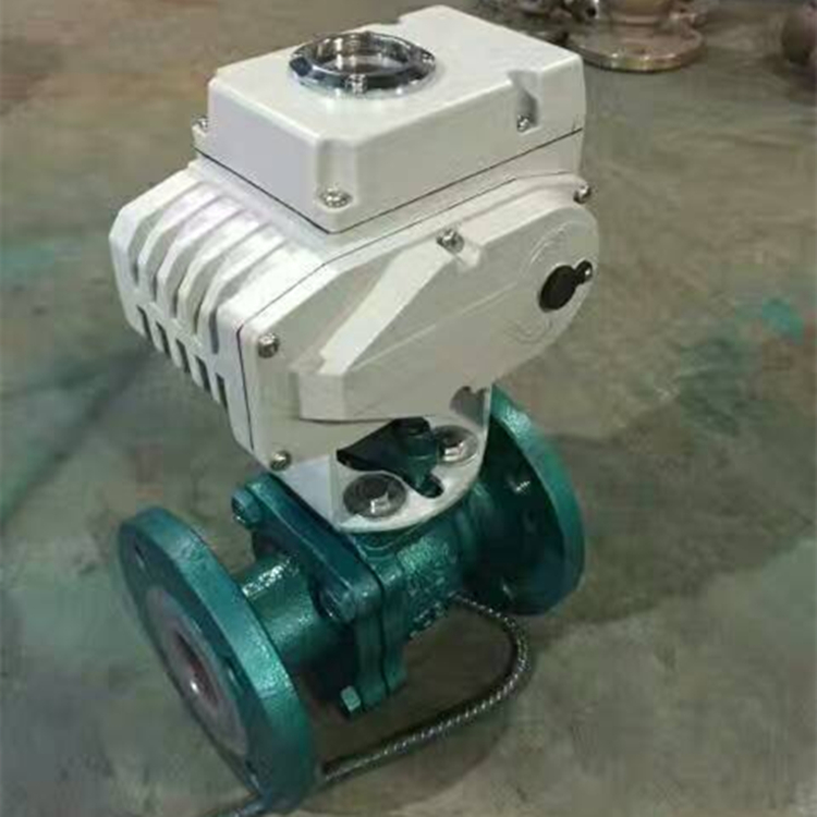 電動法蘭襯氟鑄鋼球閥